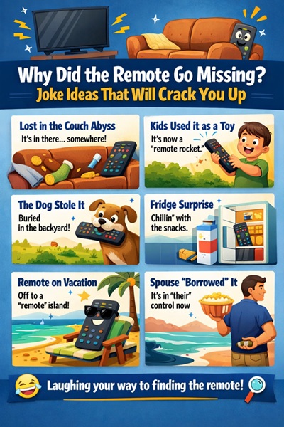 Humorous reasons for missing remote control